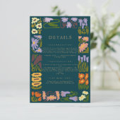 Carte D'accompagnement Boho coloré moderne Chic Détails Mariage (Debout devant)