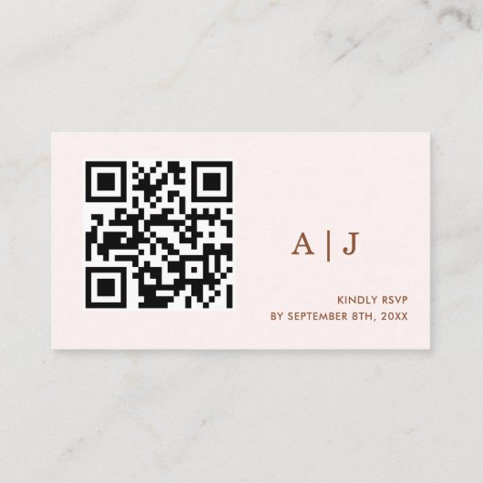 Carte D'accompagnement Boho Cream et Terracotta Mariage Website qr code (Dos)