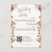 Carte D'accompagnement Boho Crème moderne Détails du Mariage de script (Devant)