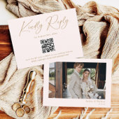 Carte D'accompagnement Boho Crème Neutre Mariage RSVP Qr Code