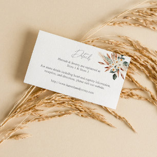 Carte D'accompagnement Boho Cuivre Pampas Grass Détails Floral SM