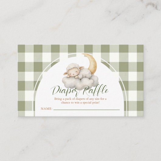 Carte D'accompagnement Boho Cute A little lamb baby shower Diaper Raffle (Devant)