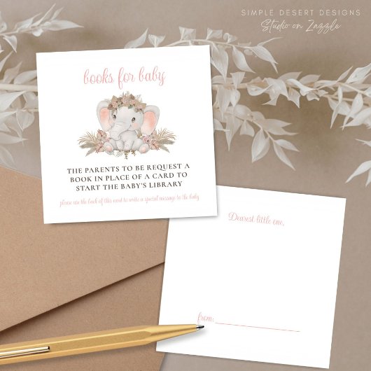 Carte D'accompagnement Boho Cute Elephant Baby shower Demande de réservat