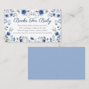 Carte D'accompagnement Boho Dark & Dusty Blue Fleurs sauvages Livres pour