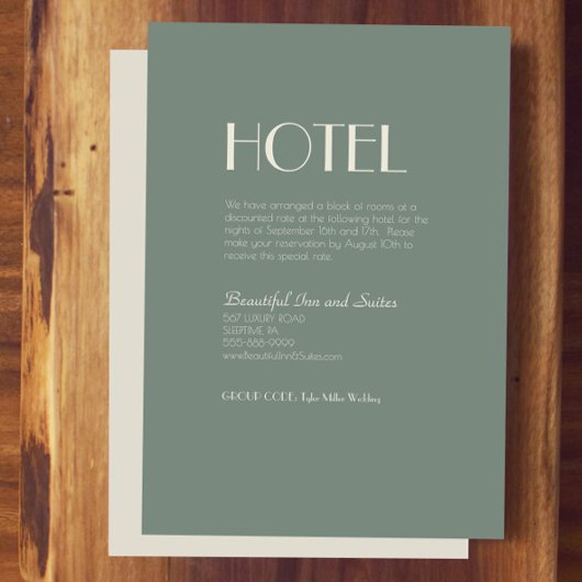 Carte D'accompagnement Boho Deco d'automne | Sage Green Mariage Hotel