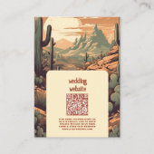 Carte D'accompagnement Boho Desert Cactus Code QR Mariage illustré (Devant)