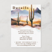 Carte D'accompagnement Boho Desert Cactus Western Détails du Mariage (Devant)