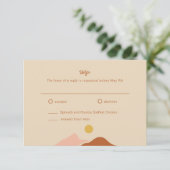Carte D'accompagnement Boho Desert Mariage simple RSVP (Debout devant)