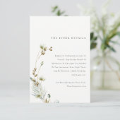 Carte D'accompagnement Boho Dry Palm Pampas Grass Floral Mariage Détails (Debout devant)