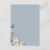 Carte D'accompagnement Boho Dusty Blue Beige Fleurs Mariage Détails (Dos)