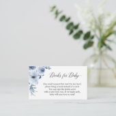 Carte D'accompagnement Boho Dusty Blue Floral Apportez des livres pour le (Debout devant)