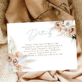 Carte D'accompagnement Boho Dusty Blue Moderne Mariage Détails de la réce