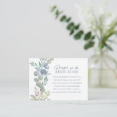 Carte D'accompagnement Boho Dusty Blue Recipe for the Bride Floral (Debout devant)
