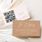 Carte D'accompagnement Boho Earth Tone Details Code Qr Mariage