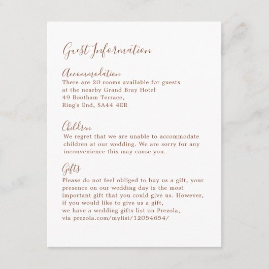 Carte D'accompagnement Boho Earthy Botanical Elegant Ivory Invité (Devant)