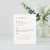 Carte D'accompagnement Boho Earthy Botanical Elegant Ivory Invité (Debout devant)