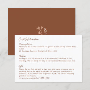 Carte D'accompagnement Boho Earthy Botanical Elegant Ivory Invité Enclosu