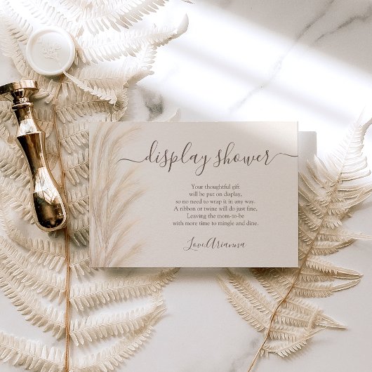 Carte D'accompagnement Boho été pampas herbe aquarelle douche