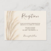 Carte D'accompagnement Boho été pampas herbe aquarelle réception (Devant)