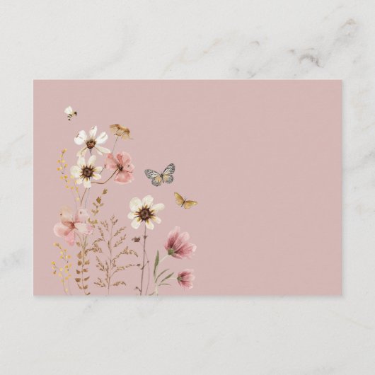 Carte D'accompagnement Boho Fairy Blush Fleur sauvage Diaper Raffle (Dos)