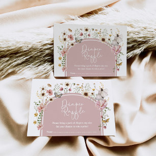 Carte D'accompagnement Boho Fairy Blush Fleur sauvage Diaper Raffle