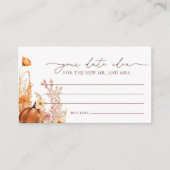 Carte D'accompagnement Boho Fall Citrouille Date Nuit Idées (Devant)