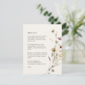 Carte D'accompagnement Boho Fall Fleur sauvage Détails du Mariage (Debout devant)