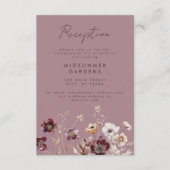 Carte D'accompagnement Boho Fall Fleur sauvage Wedding Réception (Devant)