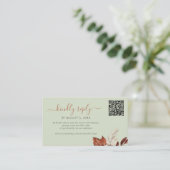 Carte D'accompagnement Boho fall foliage sage green wedding online rsvp (Debout devant)