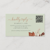 Carte D'accompagnement Boho fall foliage sage green wedding online rsvp (Devant)