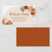 Carte D'accompagnement Boho Fall Little Citrouille Books for Baby shower (Devant / Derrière)