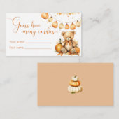 Carte D'accompagnement Boho fall ours baby shower devinez combien de bonb (Devant / Derrière)