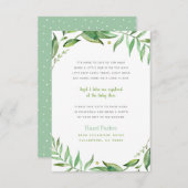 Carte D'accompagnement Boho Feuilles Baby shower longue distance Insérer (Devant / Derrière)