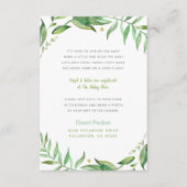 Carte D'accompagnement Boho Feuilles Baby shower longue distance Insérer (Devant)
