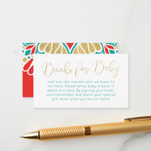 Carte D'accompagnement Boho Fiesta Livres pour Baby Encape Card (Devant/Arrière en situation)