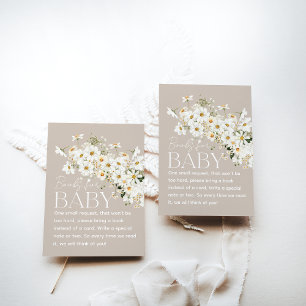 Carte D'accompagnement Boho Fleur sauvage Baby shower rustique Daisy