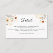 Carte D'accompagnement Boho Fleur sauvage Beige QR code Mariage Détails (Devant)
