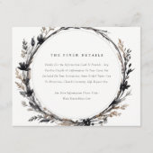 Carte D'accompagnement Boho Fleur sauvage Black Fall Wreath Mariage Détai (Devant)