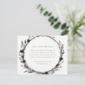 Carte D'accompagnement Boho Fleur sauvage Black Fall Wreath Mariage Détai (Debout devant)