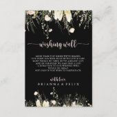 Carte D'accompagnement Boho Fleur sauvage Black Mariage Wishing well (Devant)