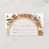 Carte D'accompagnement Boho Fleur sauvage Devine combien de baisers jeu n (Devant)