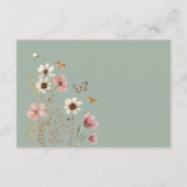 Carte D'accompagnement Boho Fleur sauvage Fairy Sage Green Diaper Raffin (Dos)