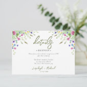 Carte D'accompagnement Boho fleur sauvage hébergement Mariage QR Code (Debout devant)