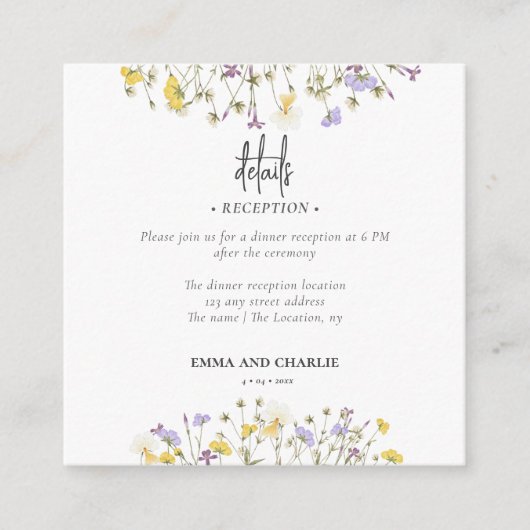 Carte D'accompagnement Boho fleur sauvage hébergement Mariage QR Code (Devant)