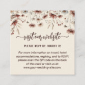 Carte D'accompagnement Boho Fleur sauvage Mariage site Web et RSVP QR Cod (Devant)