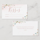 Carte D'accompagnement Boho Fleur sauvage rose devine combien de baisers (Devant / Derrière)
