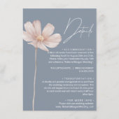 Carte D'accompagnement Boho Fleur sauvage simple | Dusty Blue Mariage Det (Devant)