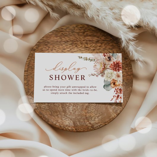 Carte D'accompagnement Boho Fleurs en terre cuite Écran de chute Douche