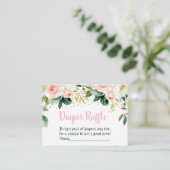 Carte D'accompagnement Boho Floral Baby shower or rose Barreau Raffle (Debout devant)