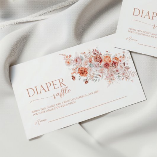 Carte D'accompagnement Boho Floral Bébé Brunch Déchets Raffle